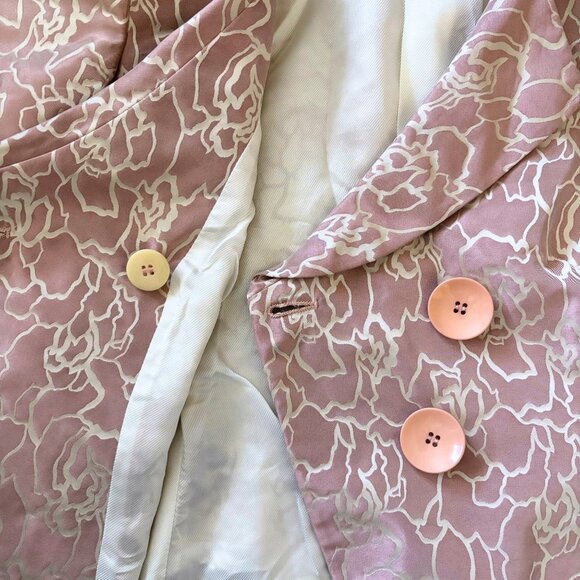 Armani Collezioni Floral Print Brocade Cropped Blazer Size 4 Vintage 90s - Picture 6 of 13